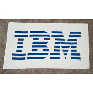 Vtg IBM Computers Promotional Logo Beach Pool Towel 100% Cotton 32"x58"